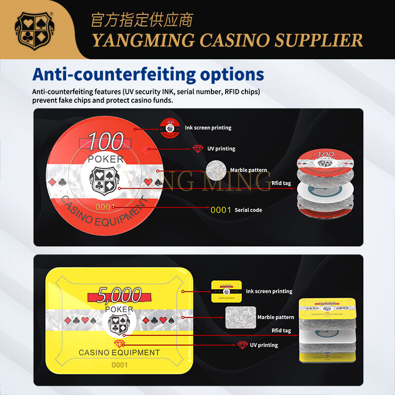 Quality Custom Acrylic Casino Chips with Multi-Color Designs for Casino Gaming factory