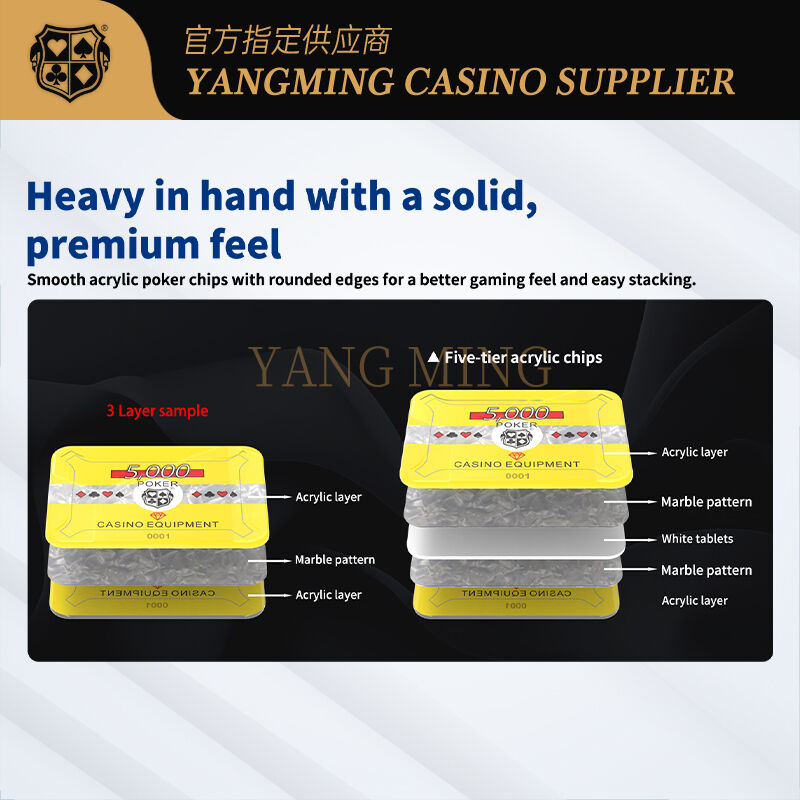 Quality Custom Acrylic Casino Chips with Multi-Color Designs for Casino Gaming factory