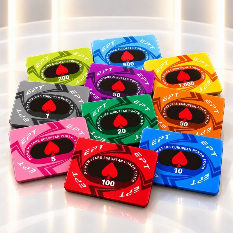 Quality High Quality EPT Ceramic Casino Chips with Custom Denominations and Designs factory