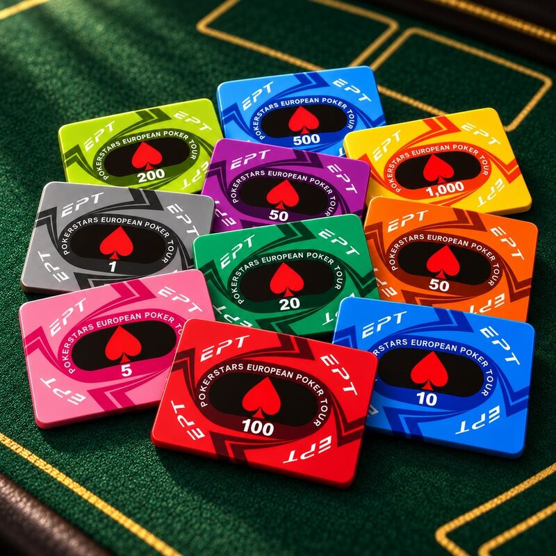 Quality In Stock EPT Ceramic Poker Chips for Texas Hold'em Casino Table Games factory