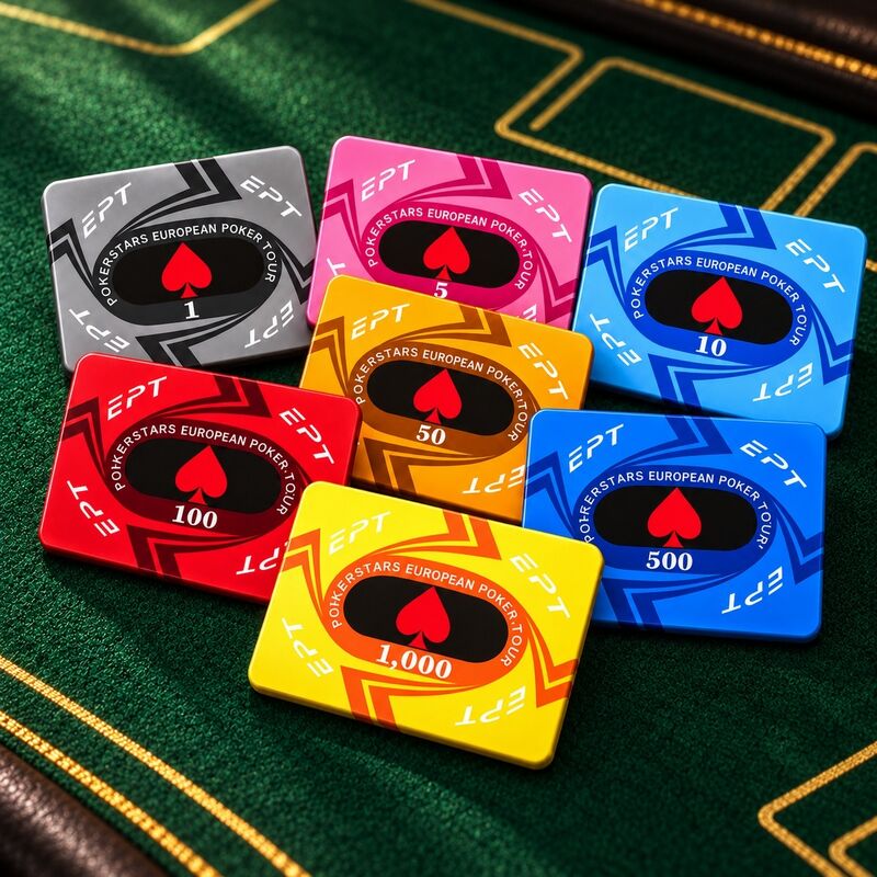 Quality In Stock EPT Ceramic Poker Chips for Texas Hold'em Casino Table Games factory