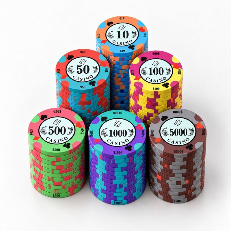 Quality Wholesale Factory Price Ceramic Poker Game Chips for Texas Hold'em Poker Game factory