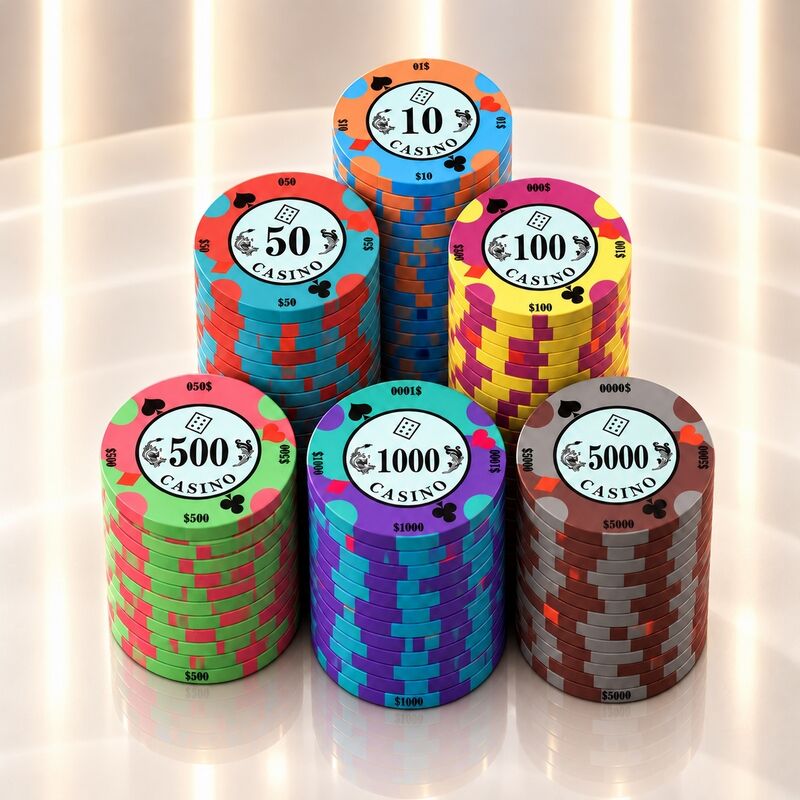 Quality Casino Quality Ceramic Poker Chips Set for Poker Table Gambling factory