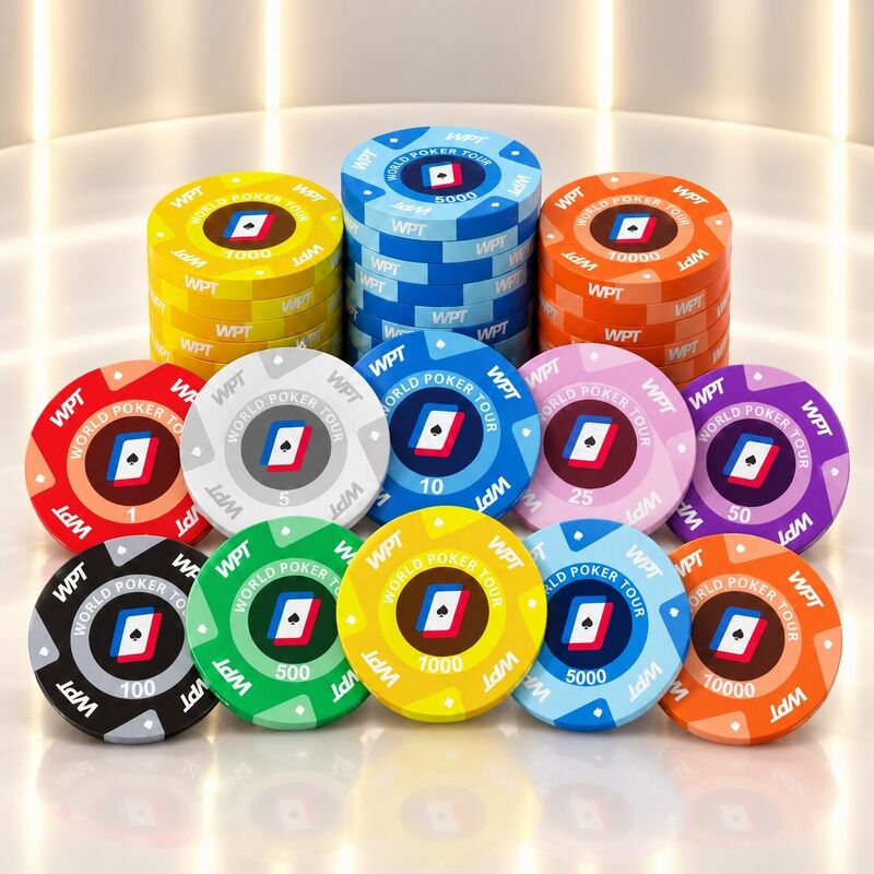 Quality Eco Friendly Ceramic Casino Chips with Custom Logo and Denomination Printing factory