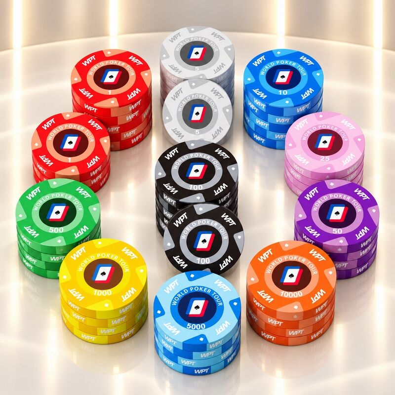 Quality Eco Friendly Ceramic Casino Chips with Custom Logo and Denomination Printing factory