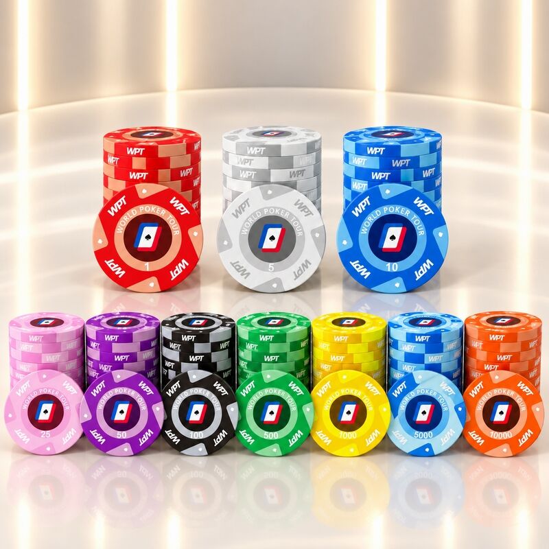 Quality Eco Friendly Ceramic Casino Chips with Custom Logo and Denomination Printing factory