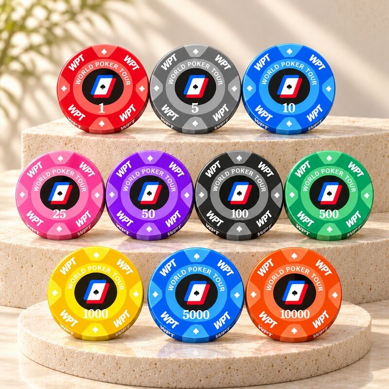 Quality Eco Friendly Ceramic Casino Chips with Custom Logo and Denomination Printing factory