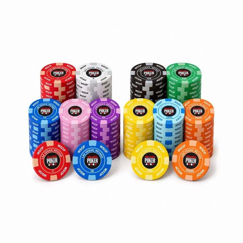 Quality Multicolor WSOP Ceramic Poker Chips with Personalized Artwork for Poker Rooms factory