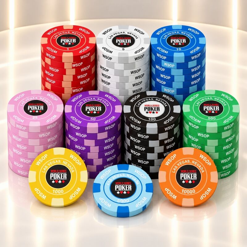Quality Factory Wholesale Price WSOP Poker Chips Set Ceramic Poker Game Chips factory