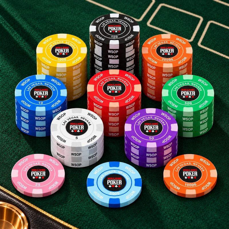 Quality Casino Quality WSOP Ceramic Poker Chips Can Be Custom Logo for Poker Table Game factory