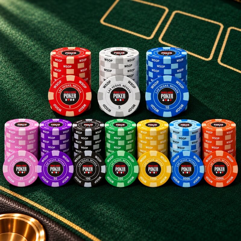 Quality Casino Quality WSOP Ceramic Poker Chips Can Be Custom Logo for Poker Table Game factory