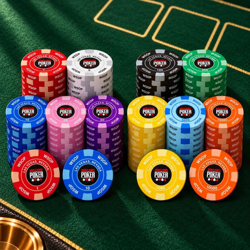 Quality Casino Quality WSOP Ceramic Poker Chips Can Be Custom Logo for Poker Table Game factory