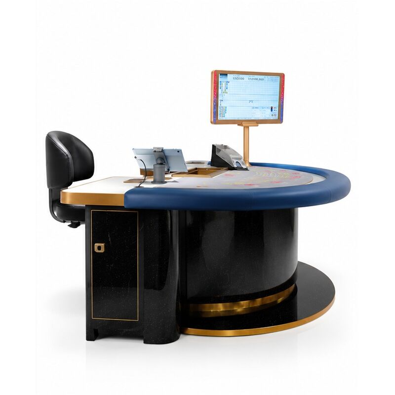 Quality Casino RFID Baccarat Table with Custom Leather and Table Layout factory