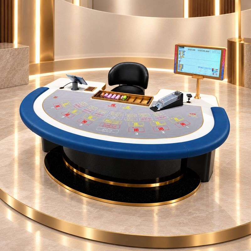 Quality RFID Baccarat Table Casino Intelligent Baccarat Gambling Table With RFID Chip Recognition System factory
