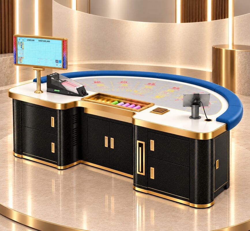 Quality RFID Baccarat Table Casino Intelligent Baccarat Gambling Table With RFID Chip Recognition System factory