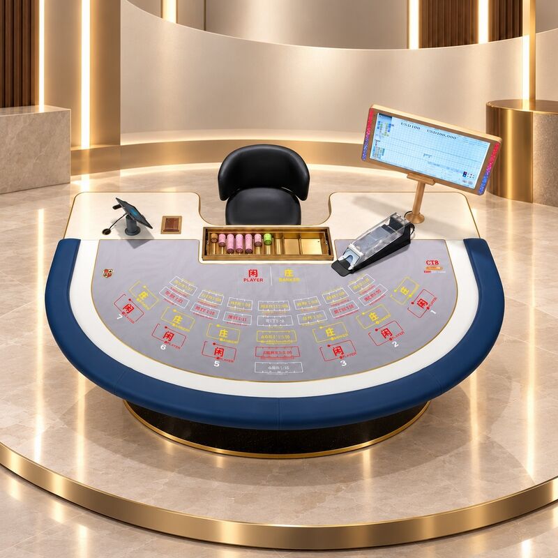 Quality RFID Baccarat Table Casino Intelligent Baccarat Gambling Table With RFID Chip Recognition System factory