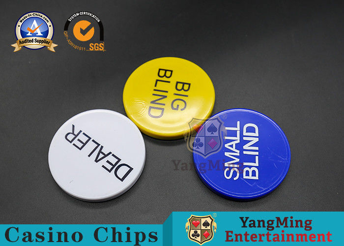 Quality Texas Hold ' Em Code Size Big Or Small Blind Size 50*6mm Customizable Logo factory