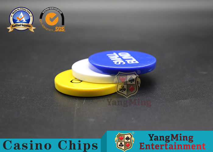 Quality Texas Hold ' Em Code Size Big Or Small Blind Size 50*6mm Customizable Logo factory