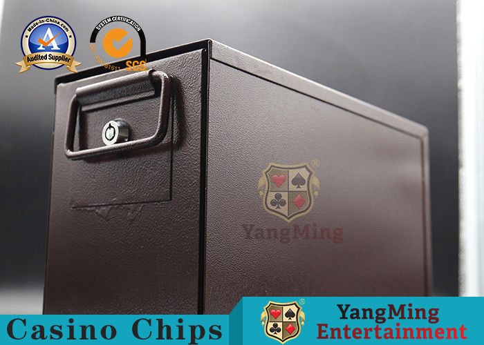 Kalite Özelleştirilmiş Deluxe Metalik demir Nakit Kutusu Texas Hold'em Poker Masa Nakit Damla Taşıyıcı İpucu Kutusu fabrika