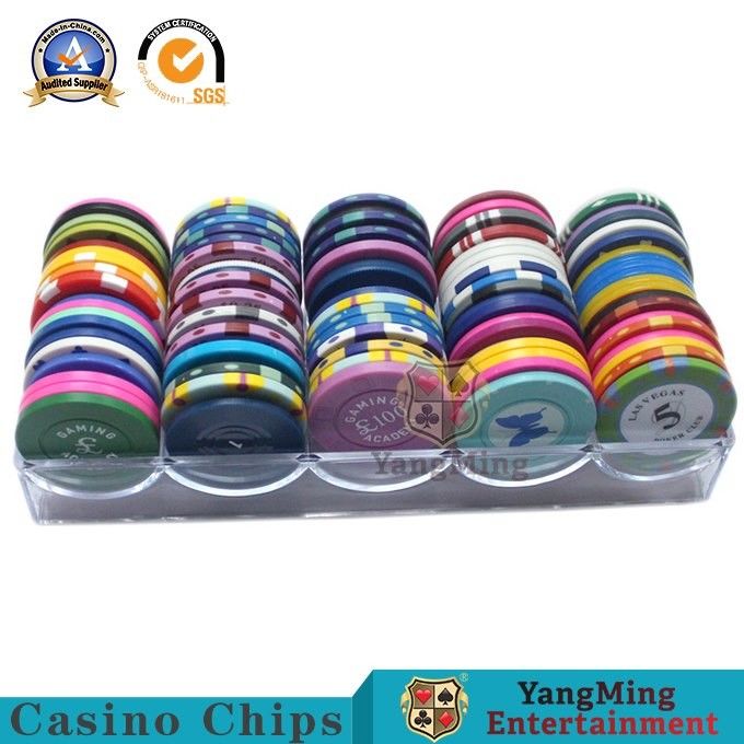 Lightweight Roulette Casino Poker Chip Tray / 100 Pc Octagon 40mm Poker Chip Rack