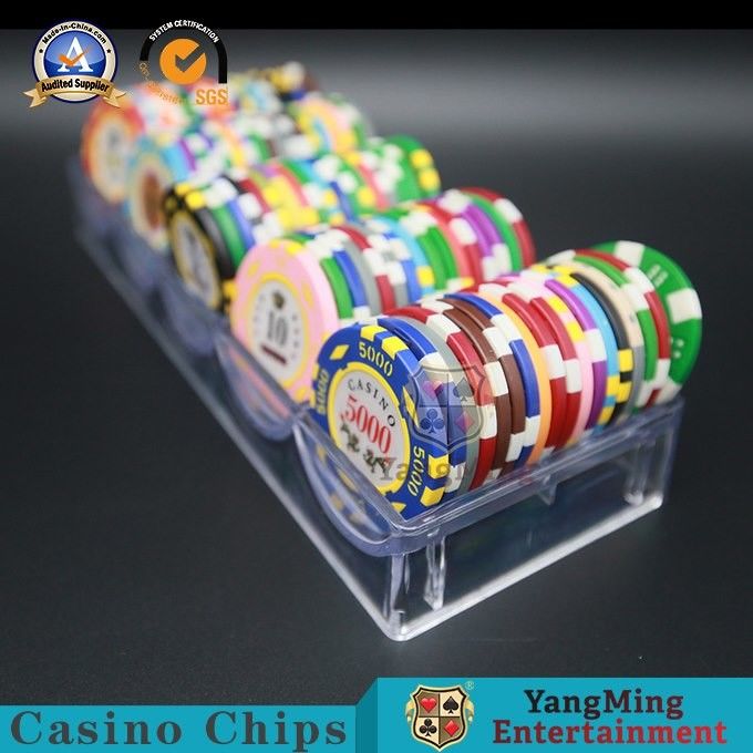 Chất lượng Nhẹ nhàng Roulette Casino Poker Chip Khay / 100 Pc Octagon 40mm Poker Chip Rack nhà máy