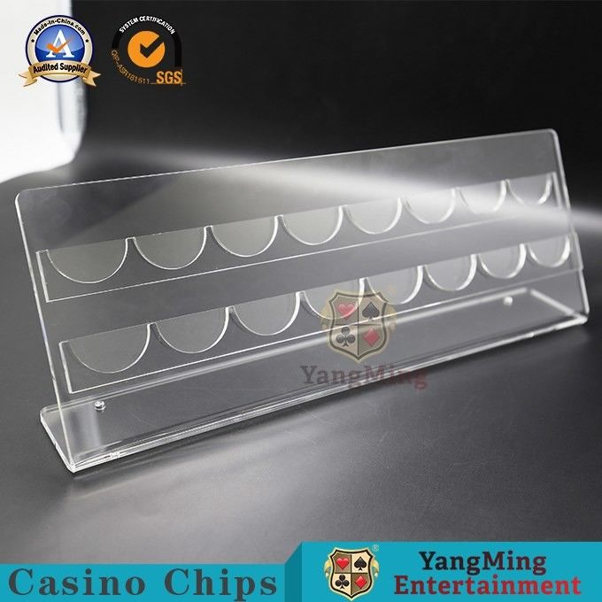 Quality Round Poker Chips Display Holder / Fully Transparent Roulette Casino Table Holder factory