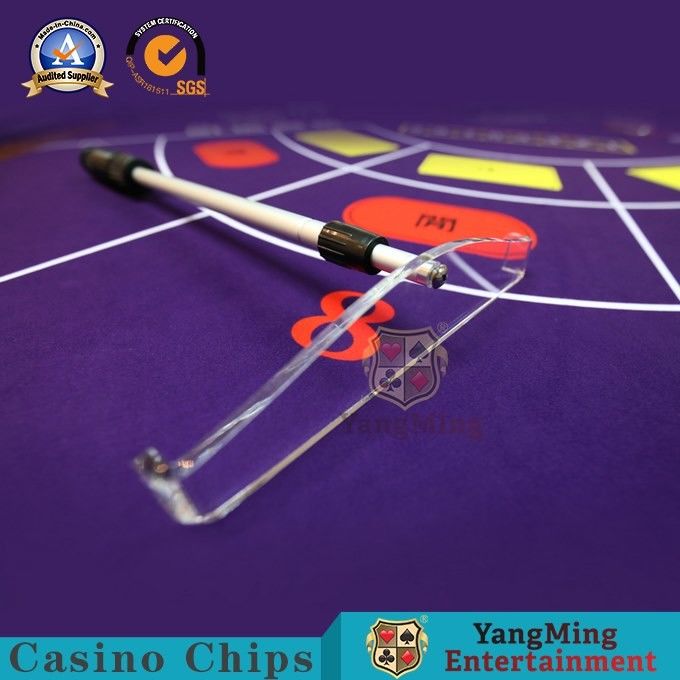 Gambling RFID Chips 2 Section Telescope Aluminum Transparent Poker Chips Receiver harrow Rake Casino Accessories