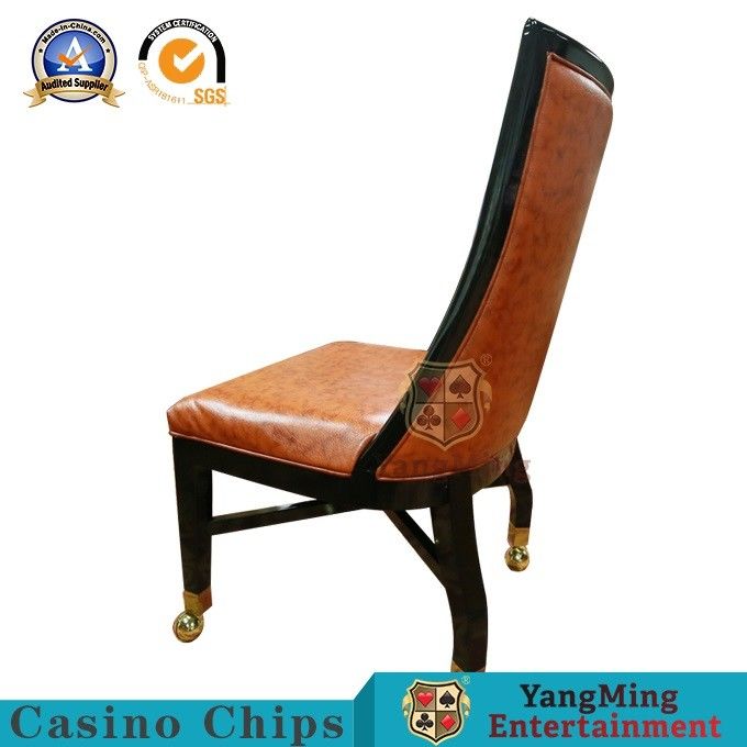 Qualità Retro sedie di legno solide europee della mazza del casinò con superficie di cuoio arancio molle fabbrica