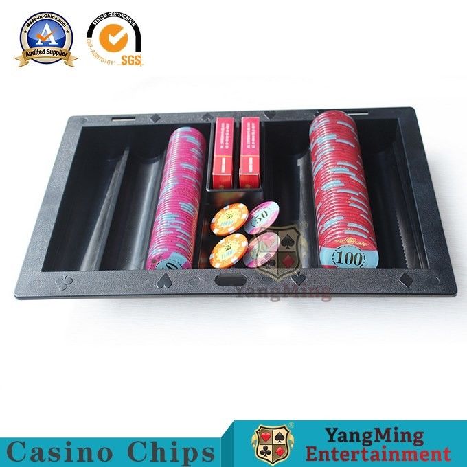 Jakość Texas Hold'em Poker Club 6 Rows Casino Tacka na żetony Kolor czarny 37,5 * 25,3 cm fabryka