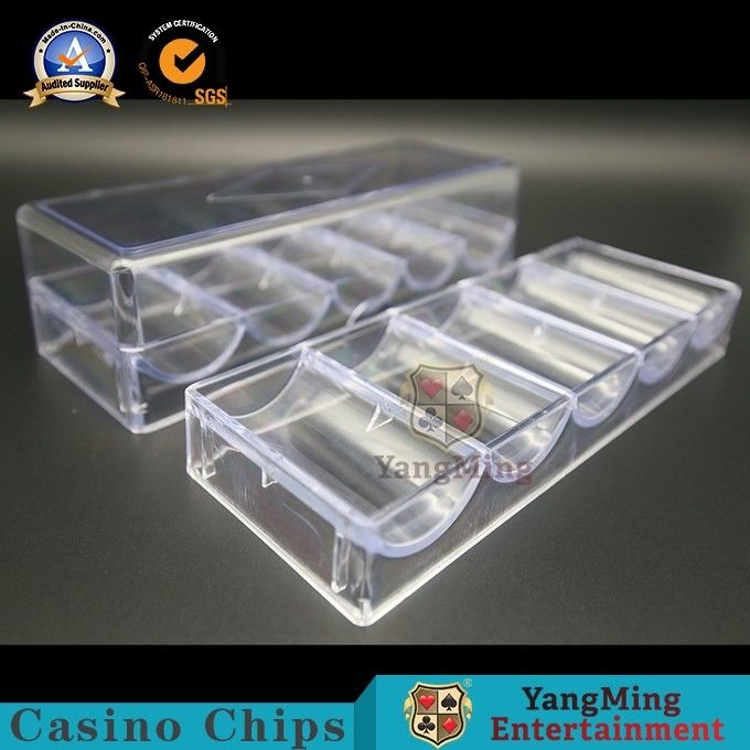 Qualité 3.3mm Thinkness Clay Gambling Casino Chip Tray plein Chips Case de plastique transparent 100PCS usine