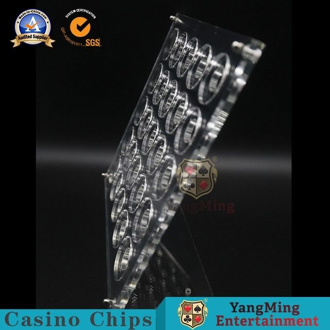 40mm Diameter Display Board Casino Chips Acrylic Horizontal Section Carrier Thickened Refined 20pcs