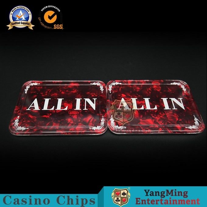 Calidad Los marcadores rojos Tejas del bacará los sostienen botón plástico de acrílico del distribuidor autorizado de la muestra de la pantalla de seda de los triunfos de los juegos de las fichas de póker de la competencia fábrica