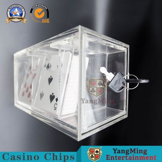 คุณภาพ 200 * 115 * 115 มิลลิเมตร Poker Disc ผู้ถือเต็มล้างเล่นไพ่ C Arrier ด้วยโลหะล็อค โรงงาน