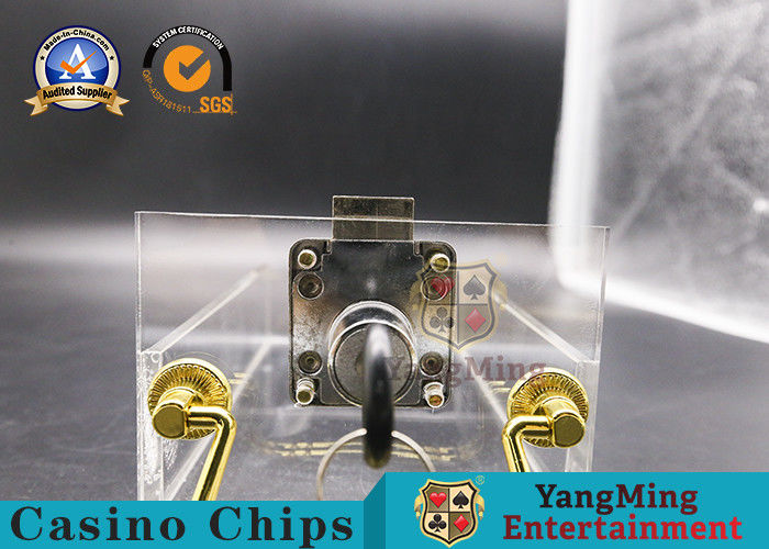 Qualità la chiusura acrilica di spessore della chiara maniglia piena degli accessori del gioco del casinò 745g scarta la scatola fabbrica
