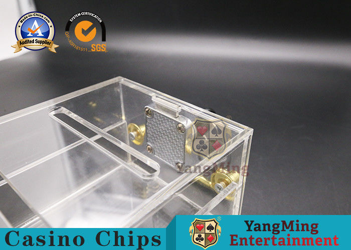 Qualità la chiusura acrilica di spessore della chiara maniglia piena degli accessori del gioco del casinò 745g scarta la scatola fabbrica