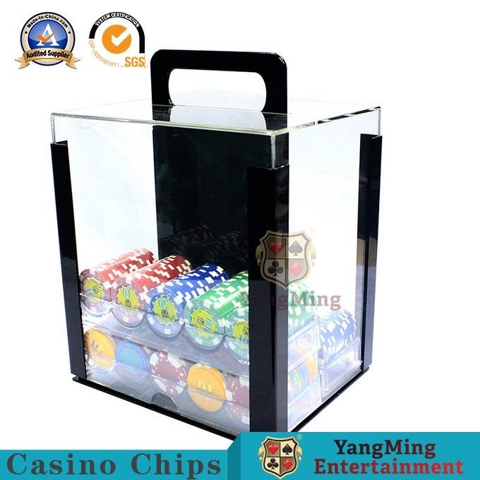Qualität Spielendes RFID Chips Acrylic Carrier Portable Poker Chip Holder With Tray For 1000 Kasino-Pokerchips der PC-40mm Fabrik