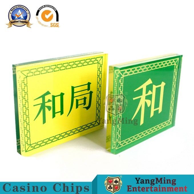 Qualité club acrylique transparent fait sur commande de tisonnier de bouton de marchand de LIEN d'accessoires de jeu du casino 90g usine
