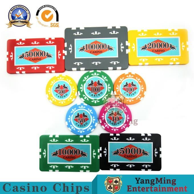 Kualitas American ABS Clay Texas Hold'Em Poker Chip Set 760 Pcs Delapan Mahkota Casino Khusus Stiker Chip Anti-Pemalsuan pabrik
