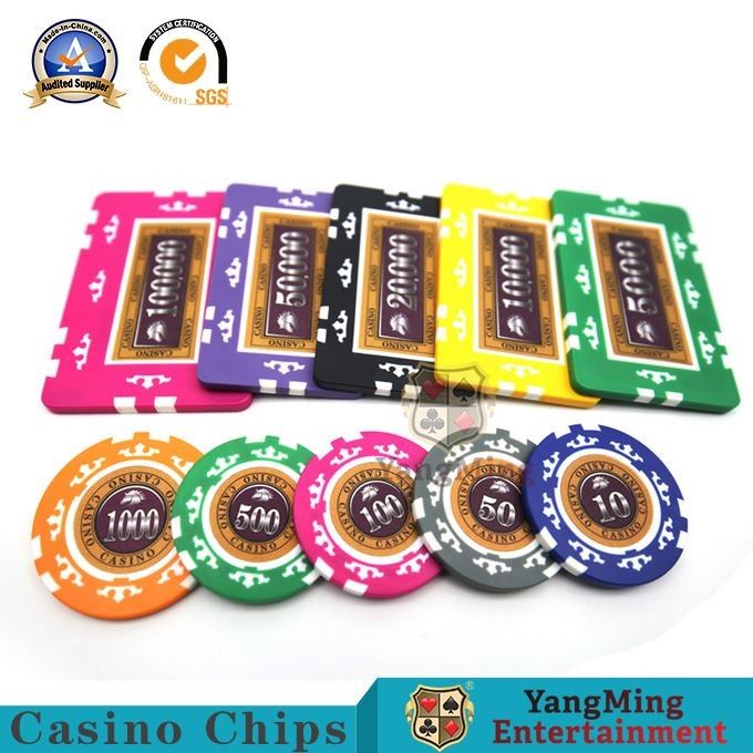 Kualitas 760 Pcs Amerika ABS Inti Tanah Liat Chip Set Delapan Mahkota Stiker Anti-Pemalsuan Chip Texas Hold 'Em Chip Mata uang pabrik