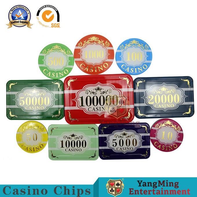 Qualité tisonnier en plastique Chip Set Rectangle Round de casino de 94*66mm usine