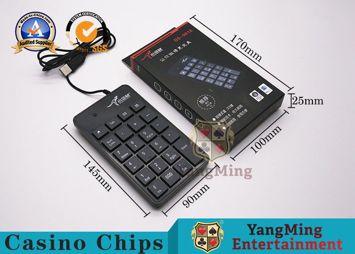 Quality All Black Poker Table Dedicated Wireless Keyboard For Single SystemUSBConvenient Manual Input Professional Silent Keypad factory