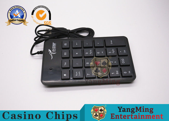 Kualitas Aksesoris Permainan Kasino Plastik Black Mute Mini Keyboard With Cable pabrik