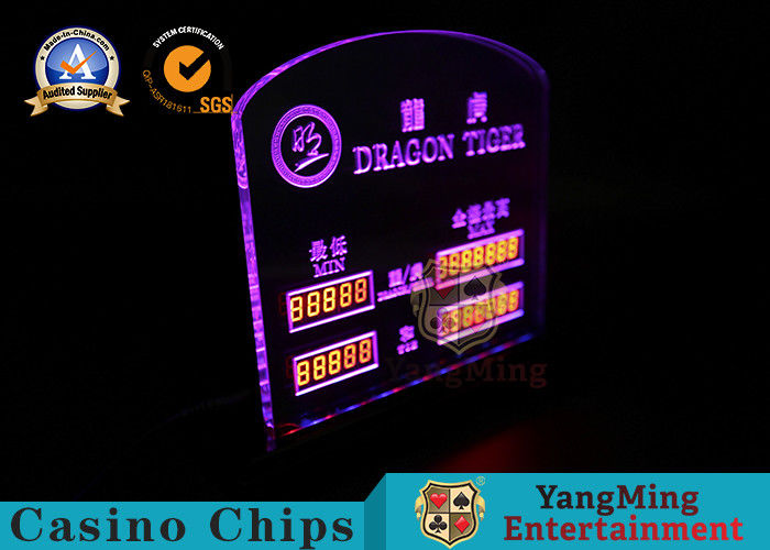 Jakość Wysokoprzepustowe akrylowe światła LED Elektroniczne cyfrowe światła Limit zakładów Czerwone znaki Rozrywka Stół do pokera Baccarat fabryka