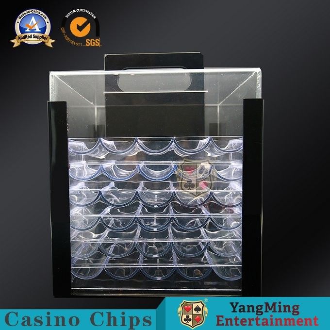 Quality Translucent Texas Clay Poker Chip Coin Case 1000 Pieces Of 40mm Diameter Round  Acrylic Anti-Counterfeiting Chips Case factory