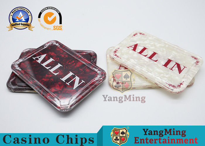Kalite Kırmızı ve Beyaz Sıcak Damgalama Kare Konumlandırma Kartı Texas Hold 'Em Profesyonel Oyun Masası Aksesuarları TÜMÜ Bayi Markası fabrika