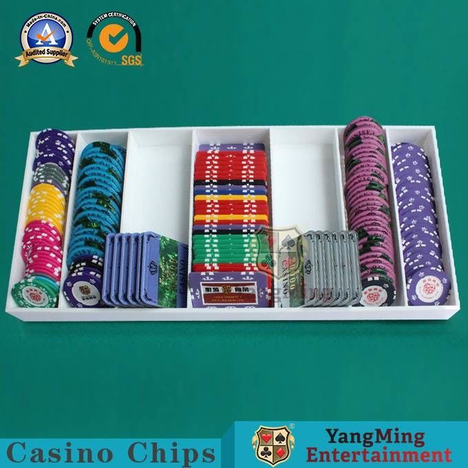 Quality High Quality Environmentally Friendly Acrylic Chip Tray White ABS Plastic Baccarat Texas Anti-Counterfeiting Chips Coin factory