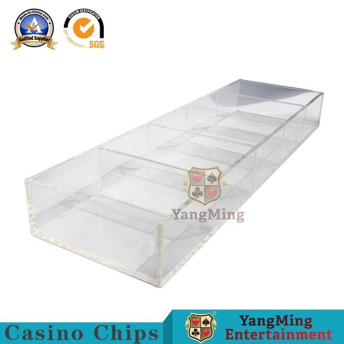 Quality Club Custom Thick Acrylic 100 Yards Lockable Chip Box Full Transparent Round 50mm Poker Anti-Counterfeiting Chips Tray factory