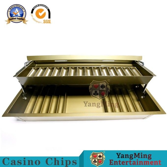 Calidad Tabla electrochapada Chip Box del póker de Chip Plate Metal Double Layer del póker de la rejilla del oro 14 del titanio fábrica