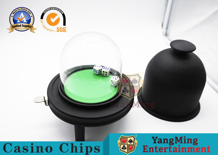 Quality Metal Manual Pressing Dice Cup Poker Table Game Screen Matching Glass Cover factory