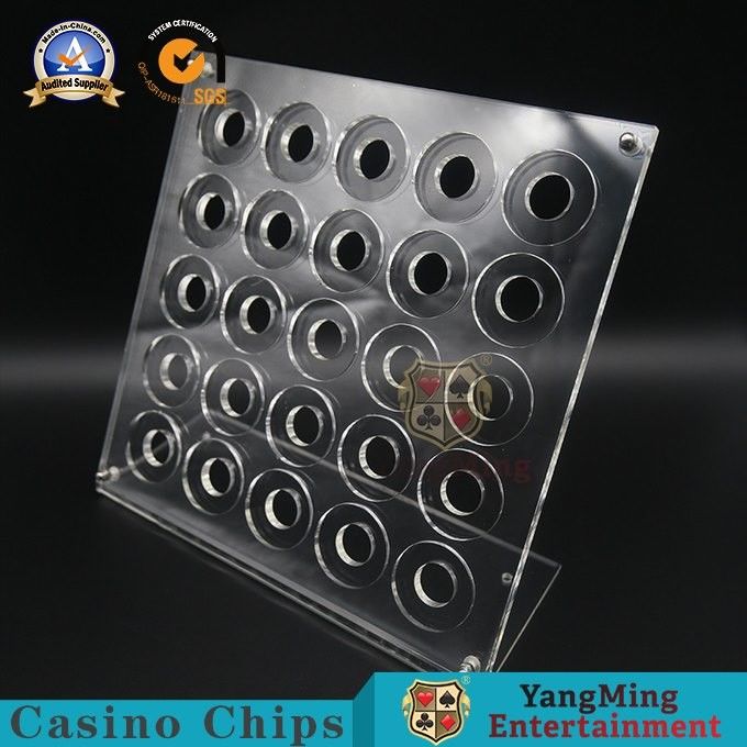 Quality Plastic Casino Game Accessories 30 Piece Poker Anti Counterfeiting Chip Display Stand factory